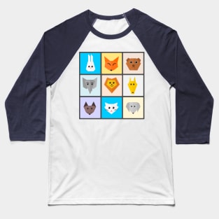 Minimalist Animal Portraits Baseball T-Shirt